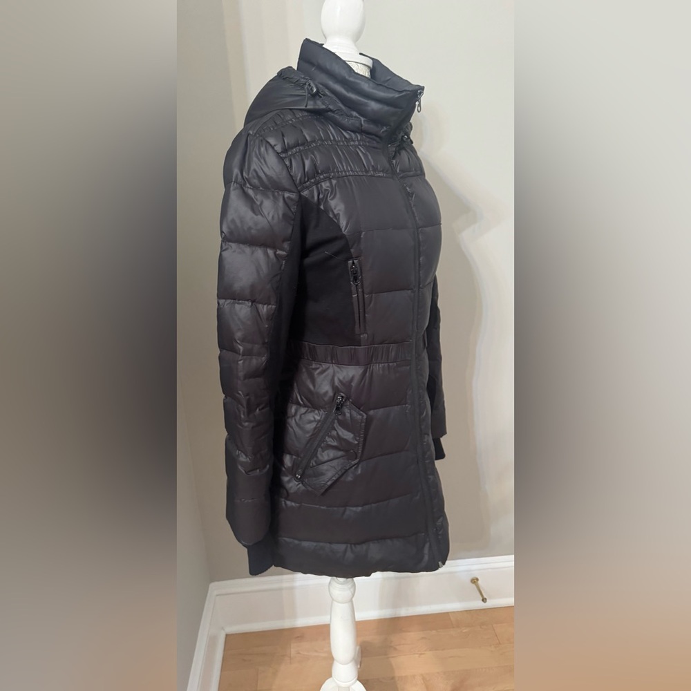 Bebe puffer Black down feather fill hood quilted Coat XS - Picture 4 of 12